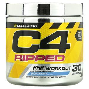 Cellucor, C4 Ripped, Explosive Pre-Workout, Icy Blue Razz, 6.3 oz (180 g) - HealthCentralUSA