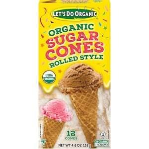 Edward & Sons, Edward & Sons, Let's Do Organic, Organic Sugar Cones, Rolled Style, 12 Cones - HealthCentralUSA