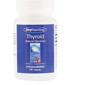 Allergy Research Group, Thyroid, Natural Glandular, 100 Vegetarian Capsules - HealthCentralUSA