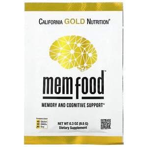 California Gold Nutrition, MEM Food, Memory and Cognitive Support, Individual Packet, 0.3 oz (8.5 g) - HealthCentralUSA