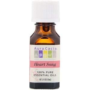 Aura Cacia, 100% Pure Essential Oils, Heart Song, .5 fl oz (15 ml) - HealthCentralUSA