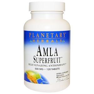Planetary Herbals, Amla Superfruit Rejuvenating Antioxidant, 500 mg, 120 Tablets - HealthCentralUSA