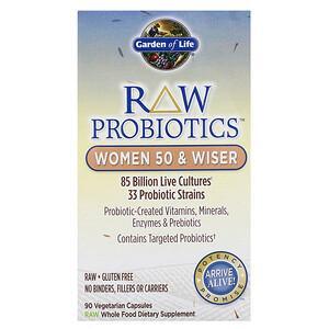 Garden of Life, RAW Probiotics, Women 50 & Wiser, 90 Vegetarian Capsules - HealthCentralUSA