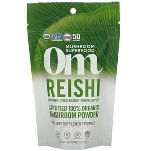 Om Mushrooms, Reishi, Certified 100% Organic Mushroom Powder, 3.5 oz (100 g) - HealthCentralUSA