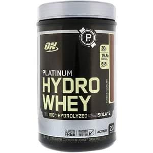 Optimum Nutrition, Platinum Hydro Whey, Turbo Chocolate, 1.75 lbs (795 g) - HealthCentralUSA