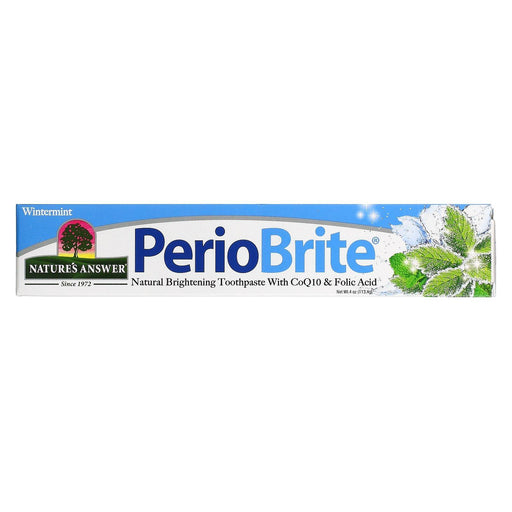 Nature's Answer, PerioBrite, Natural Brightening Toothpaste with CoQ10 & Folic Acid, Wintermint, 4 fl oz (113.4 g) - HealthCentralUSA