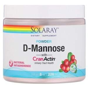 Solaray, D-Mannose with CranActin Powder, 2,000 mg, 8 oz (226 g) - HealthCentralUSA