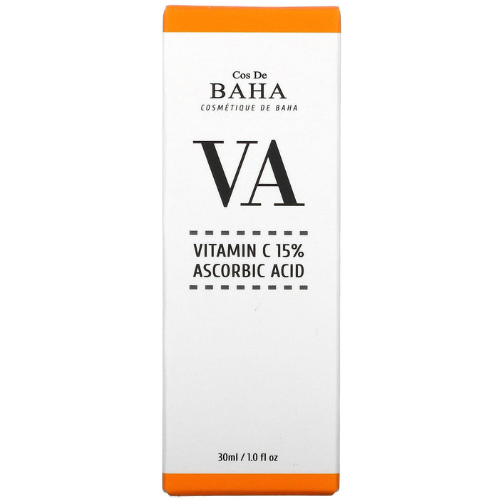 Cos De BAHA, VA, Vitamin C 15% Ascorbic Acid Serum, 1 fl oz (30 ml) - HealthCentralUSA