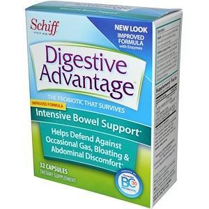 Schiff, Digestive Advantage, Intensive Bowel Support, 32 Capsules - HealthCentralUSA