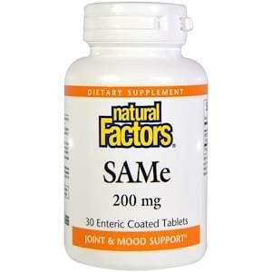 Natural Factors, SAMe, 200 mg, 30 Enteric Coated Tablets - HealthCentralUSA