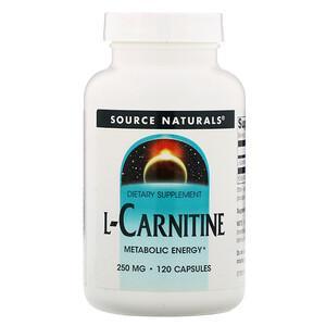 Source Naturals, L-Carnitine, 250 mg, 120 Capsules - HealthCentralUSA