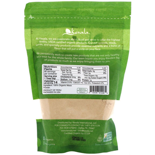 Kevala, Organic Raw Maca Powder, 16 oz (454 g) - HealthCentralUSA