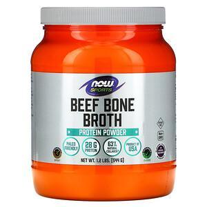 Now Foods, Sports, Beef Bone Broth, Protein Powder , 1.2 lbs (544 g) - HealthCentralUSA