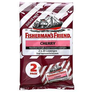Fisherman's Friend, Menthol Cough Suppressant Lozenges, Sugar Free, Cherry, 40 Lozenges - HealthCentralUSA