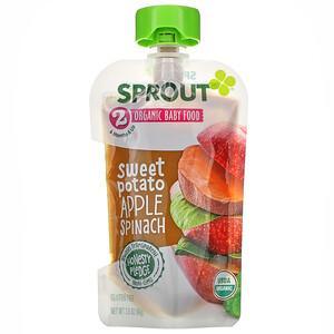 Sprout Organic, Baby Food, 6 Months & Up, Sweet Potato Apple Spinach, 3.5 oz ( 99 g) - HealthCentralUSA