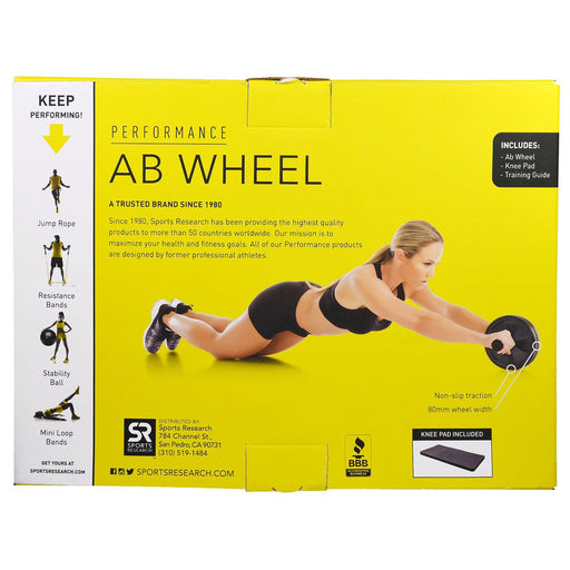Sports Research, Performance Ab Wheel + Knee Pad Included - HealthCentralUSA