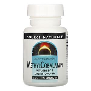 Source Naturals, MethylCobalamin Vitamin B12, Cherry, 1 mg, 120 Lozenges - HealthCentralUSA