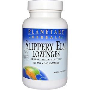 Planetary Herbals, Slippery Elm Lozenges, Tangerine Flavor, 150 mg, 200 Lozenges - HealthCentralUSA