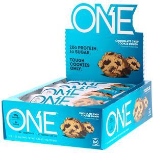 One Brands, ONE Bar, Chocolate Chip Cookie Dough, 12 Bars, 2.12 oz (60 g) Each - HealthCentralUSA