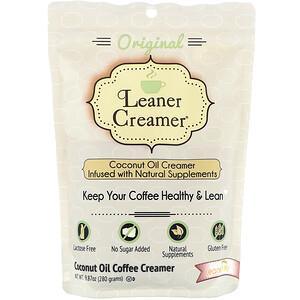Leaner Creamer, Coconut Oil Coffee Creamer, Original, 9.87 oz (280 g) - HealthCentralUSA
