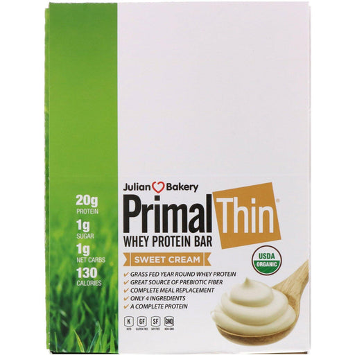 Julian Bakery, PrimalThin Whey Protein Bar, Sweet Cream, 12 Bars, 1.43 lbs (648 g) - HealthCentralUSA