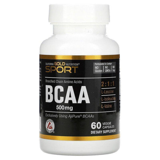 California Gold Nutrition, BCAA, AjiPure® Branched Chain Amino Acids, 500 mg, 60 Veggie Caps - HealthCentralUSA