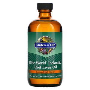Garden of Life, Olde World Icelandic Cod Liver Oil, Lemon Mint, 8 fl oz (236 ml) - HealthCentralUSA
