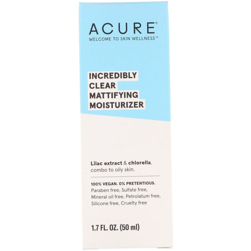 Acure, Incredibly Clear, Mattifying Moisturizer, 1.7 fl oz (50 ml) - HealthCentralUSA