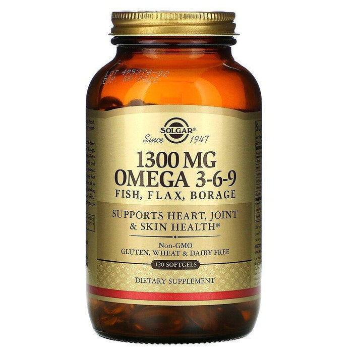 Solgar, Omega 3-6-9, 1,300 mg, 120 Softgels - HealthCentralUSA