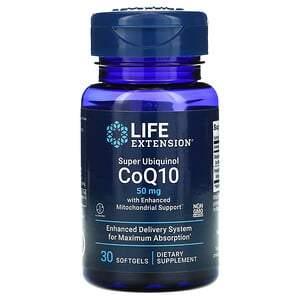 Life Extension, Super Ubiquinol CoQ10 with Enhanced Mitochondrial Support, 50 mg, 30 Softgels - HealthCentralUSA