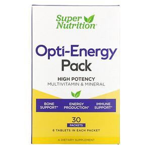 Super Nutrition, Opti-Energy Pack, Multivitamin & Mineral, 30 Packets, 6 Tablets Each - HealthCentralUSA