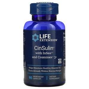 Life Extension, CinSulin with InSea2 and Crominex 3+, 90 Vegetarian Capsules - HealthCentralUSA