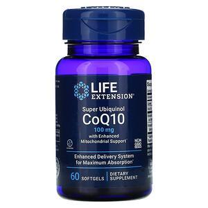 Life Extension, Super Ubiquinol CoQ10 with Enhanced Mitochondrial Support, 100 mg, 60 Softgels - HealthCentralUSA