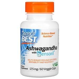 Doctor's Best, Ashwagandha with Sensoril, 125 mg, 60 Veggie Caps - HealthCentralUSA