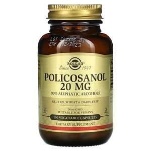 Solgar, Policosanol, 20 mg, 100 Vegetable Capsules - HealthCentralUSA