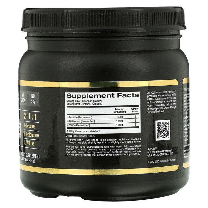 California Gold Nutrition, BCAA Powder, AjiPure®, Branched Chain Amino Acids, 16 oz (454 g) - HealthCentralUSA