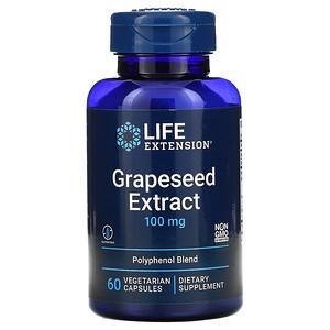 Life Extension, Grapeseed Extract, 100 mg, 60 Vegetarian Capsules - HealthCentralUSA