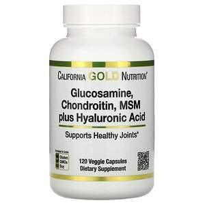California Gold Nutrition, Glucosamine, Chondroitin, MSM Plus Hyaluronic Acid, 120 Veggie Caps - HealthCentralUSA