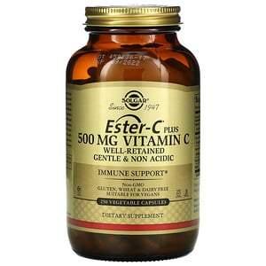 Solgar, Ester-C Plus, Vitamin C, 500 mg, 250 Vegetable Capsules - HealthCentralUSA