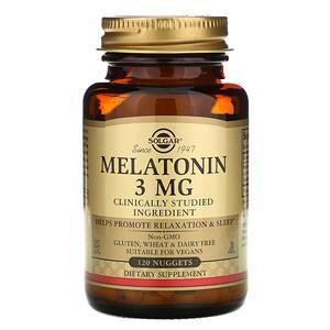 Solgar, Melatonin, 3 mg, 120 Nuggets - HealthCentralUSA
