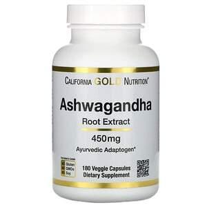 California Gold Nutrition, Ashwagandha, 450 mg, 180 Veggie Capsules - HealthCentralUSA