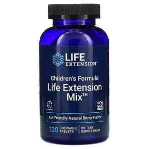 Life Extension, Children's Formula, Life Extension Mix, Natural Berry, 120 Chewable Tablets - HealthCentralUSA