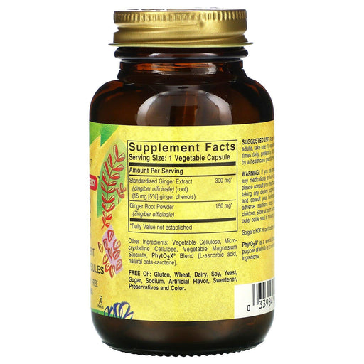 Solgar, Ginger Root Extract, 60 Vegetable Capsules - HealthCentralUSA