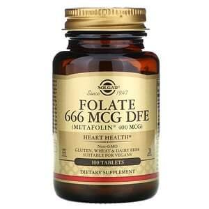 Solgar, Folate as Metafolin, 400 mcg, 100 Tablets - HealthCentralUSA