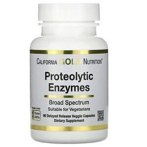 California Gold Nutrition, Proteolytic Enzymes, Broad Spectrum, 90 Delayed Release Veggie Capsules - HealthCentralUSA