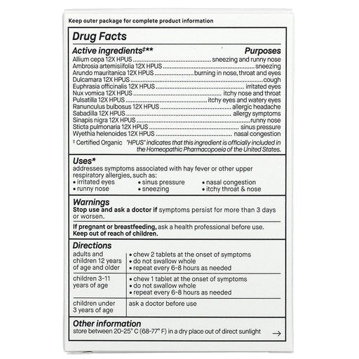 Genexa, Allergy Care, Organic Allergy & Decongestant, Organic Acai Berry , 60 Chewable Tablets - HealthCentralUSA