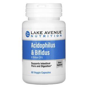 Lake Avenue Nutrition, Acidophilus & Bifidus, Probiotic Blend, 8 Billion CFU, 60 Veggie Capsules - HealthCentralUSA