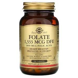 Solgar, Folate, 1,333 mcg DFE, 250 Tablets - HealthCentralUSA