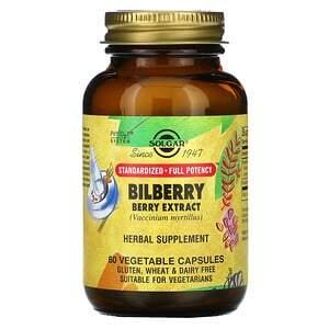 Solgar, Bilberry Berry Extract, 60 Vegetable Capsules - HealthCentralUSA