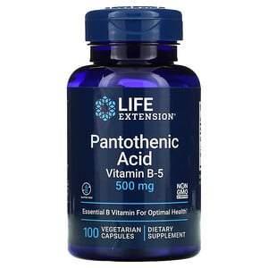 Life Extension, Pantothenic Acid, Vitamin B-5, 500 mg, 100 Vegetarian Capsules - HealthCentralUSA